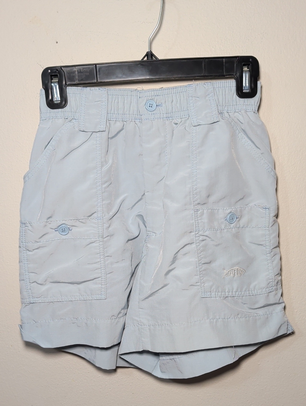 AFTCO Original Fishing Shorts Light Blue Cargo Pockets Gorpcore Men's Size 28"